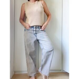 H&M Acid Wash Wide Leg Jeans Size 33x32 Baggy Fit Skater Trending Denim Unisex